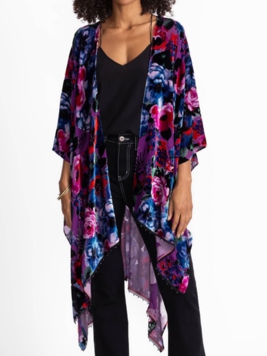 Johnny Was Accessories - Johnny Was Burnout Velvet And Silk Shawl Phantasma OS